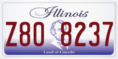 IL license plate Z808237