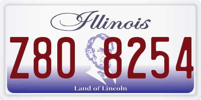 IL license plate Z808254