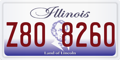 IL license plate Z808260