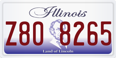 IL license plate Z808265