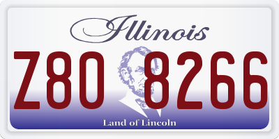 IL license plate Z808266