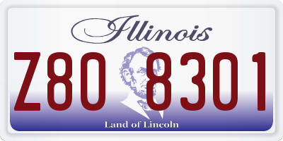 IL license plate Z808301
