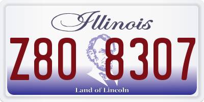 IL license plate Z808307
