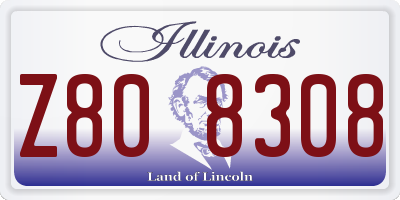 IL license plate Z808308