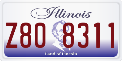 IL license plate Z808311