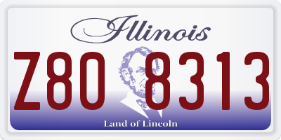 IL license plate Z808313