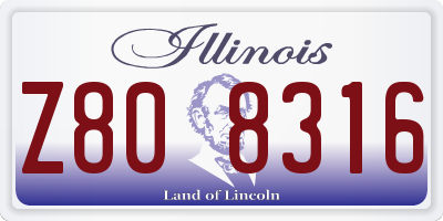 IL license plate Z808316