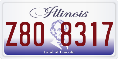 IL license plate Z808317
