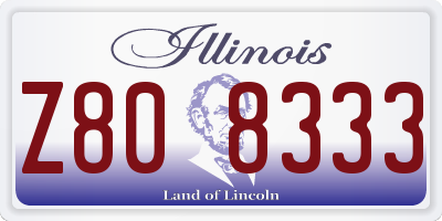 IL license plate Z808333