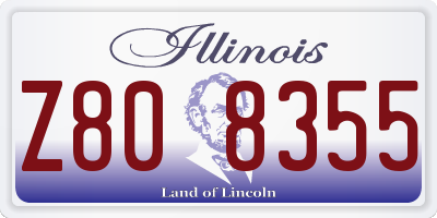 IL license plate Z808355