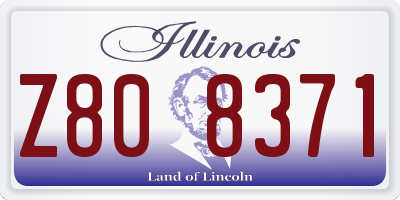IL license plate Z808371