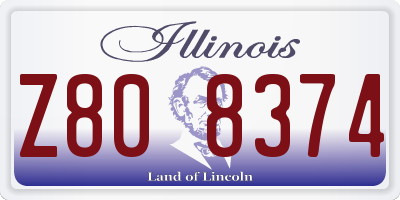 IL license plate Z808374
