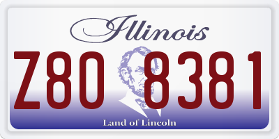 IL license plate Z808381
