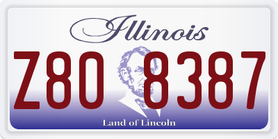 IL license plate Z808387