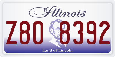IL license plate Z808392