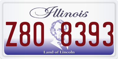 IL license plate Z808393