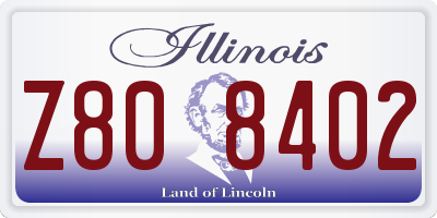 IL license plate Z808402