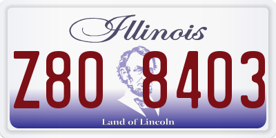 IL license plate Z808403