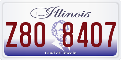 IL license plate Z808407