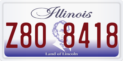 IL license plate Z808418