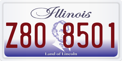 IL license plate Z808501