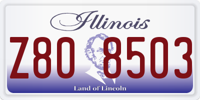 IL license plate Z808503