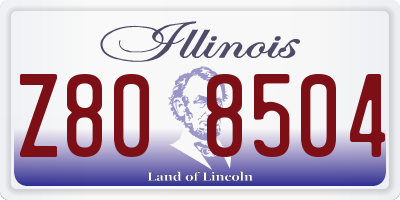 IL license plate Z808504