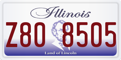 IL license plate Z808505