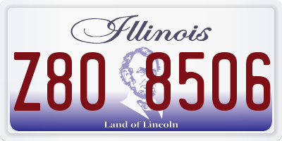 IL license plate Z808506