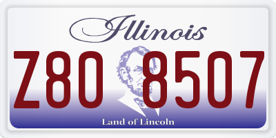 IL license plate Z808507