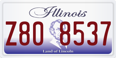IL license plate Z808537
