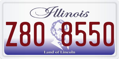 IL license plate Z808550