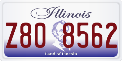 IL license plate Z808562
