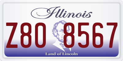 IL license plate Z808567