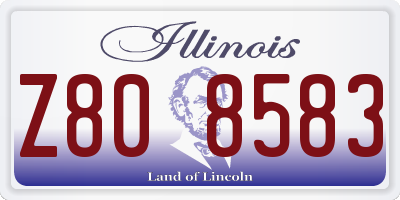 IL license plate Z808583