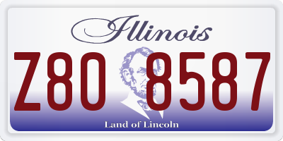 IL license plate Z808587