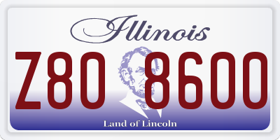 IL license plate Z808600