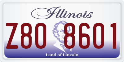 IL license plate Z808601