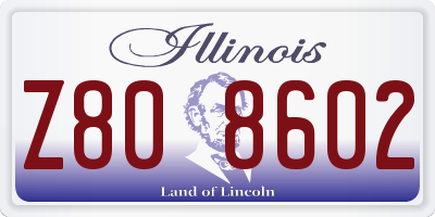 IL license plate Z808602