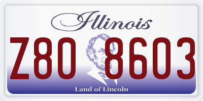 IL license plate Z808603
