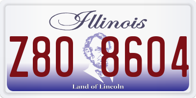 IL license plate Z808604