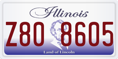 IL license plate Z808605