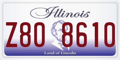 IL license plate Z808610