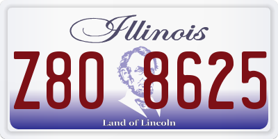 IL license plate Z808625