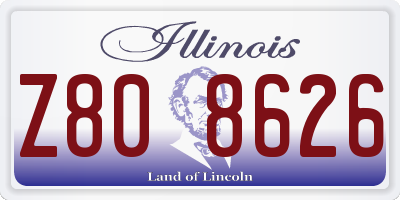 IL license plate Z808626