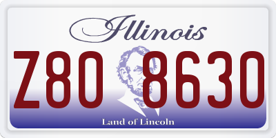 IL license plate Z808630