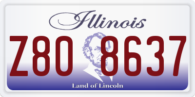 IL license plate Z808637