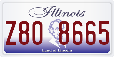 IL license plate Z808665