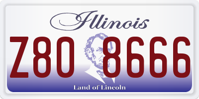IL license plate Z808666