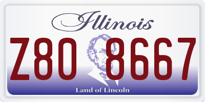 IL license plate Z808667